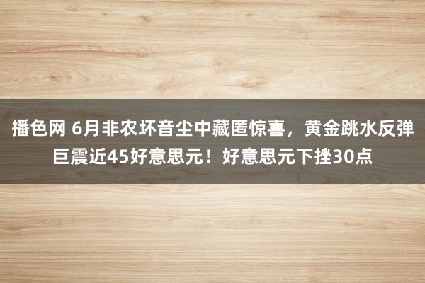 播色网 6月非农坏音尘中藏匿惊喜，黄金跳水反弹巨震近45好意思元！好意思元下挫30点