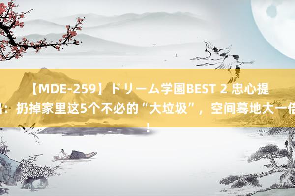 【MDE-259】ドリーム学園BEST 2 忠心提倡：扔掉家里这5个不必的“大垃圾”，空间蓦地大一倍！