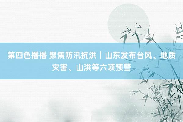 第四色播播 聚焦防汛抗洪｜山东发布台风、地质灾害、山洪等六项预警