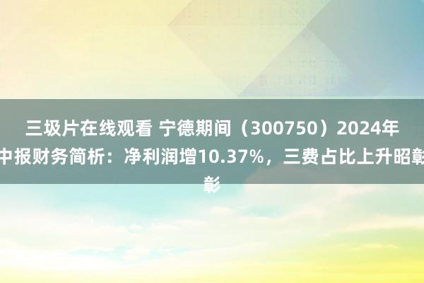 三圾片在线观看 宁德期间（300750）2024年中报财务简析：净利润增10.37%，三费占比上升昭彰