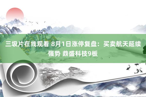 三圾片在线观看 8月1日涨停复盘：买卖航天延续强势 鼎盛科技9板