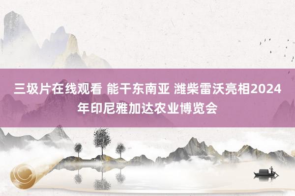 三圾片在线观看 能干东南亚 潍柴雷沃亮相2024年印尼雅加达农业博览会