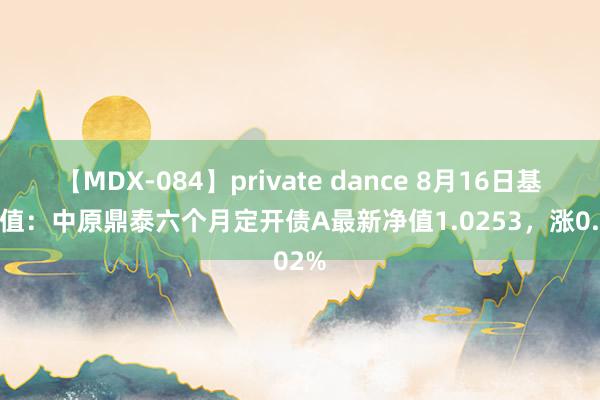 【MDX-084】private dance 8月16日基金净值：中原鼎泰六个月定开债A最新净值1.0253，涨0.02%