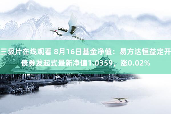 三圾片在线观看 8月16日基金净值：易方达恒益定开债券发起式最新净值1.0359，涨0.02%