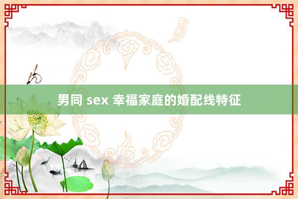 男同 sex 幸福家庭的婚配线特征