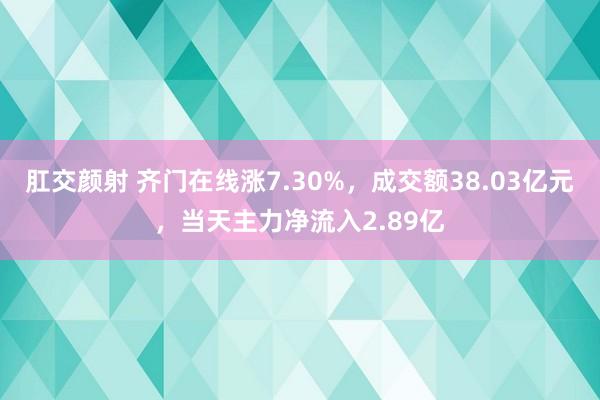 肛交颜射 齐门在线涨7.30%，成交额38.03亿元，当天主力净流入2.89亿