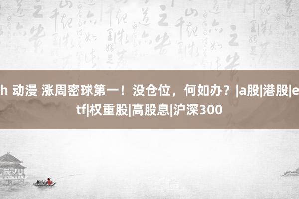 h 动漫 涨周密球第一！没仓位，何如办？|a股|港股|etf|权重股|高股息|沪深300