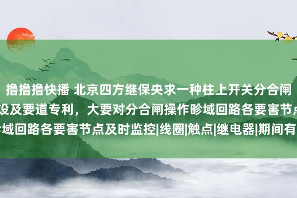 撸撸撸快播 北京四方继保央求一种柱上开关分合闸操作畛域回路的监测安设及要道专利，大要对分合闸操作畛域回路各要害节点及时监控|线圈|触点|继电器|期间有限公司